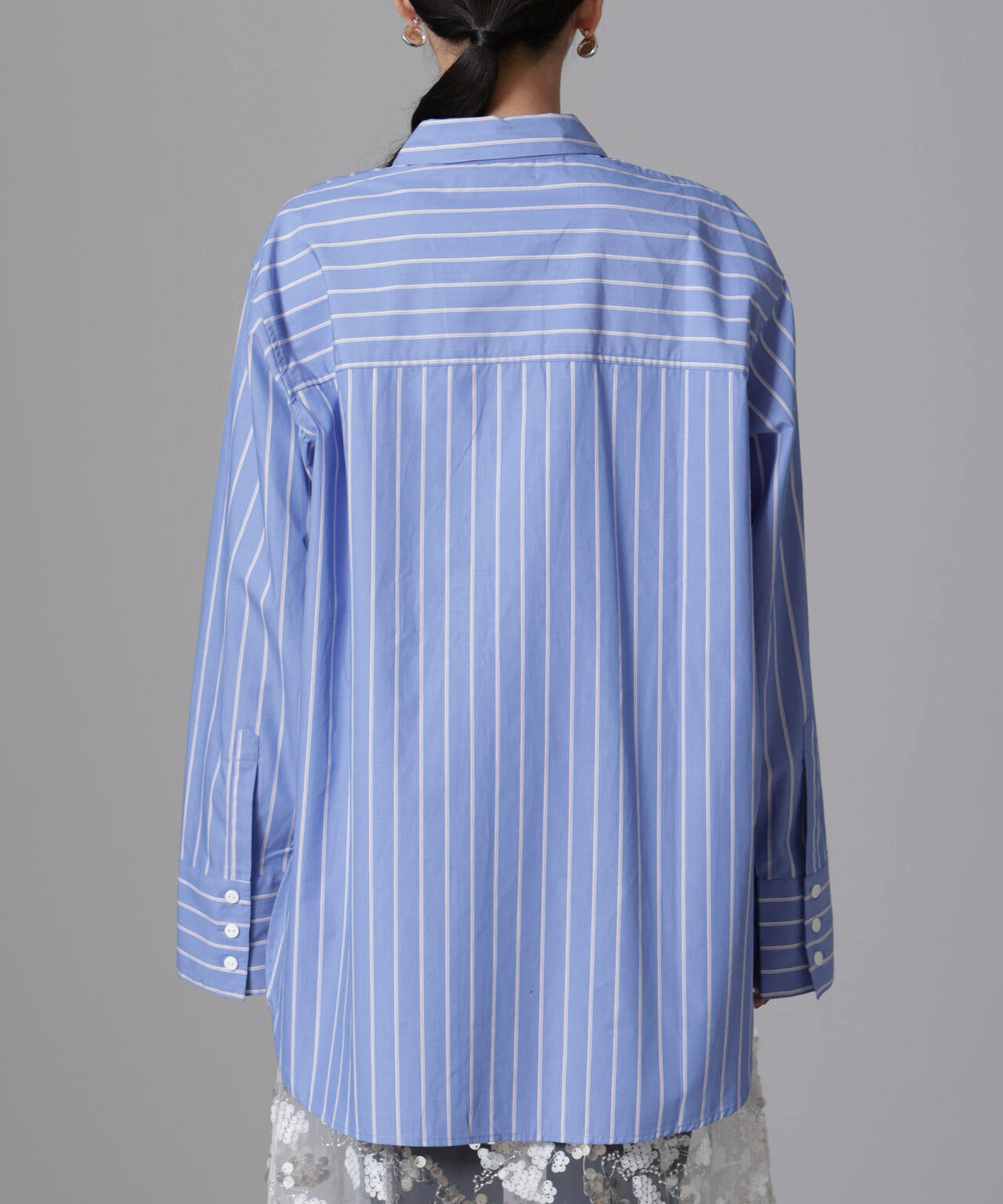 Baum und Pferdgarten / Striped Cotton Poplin シャツ