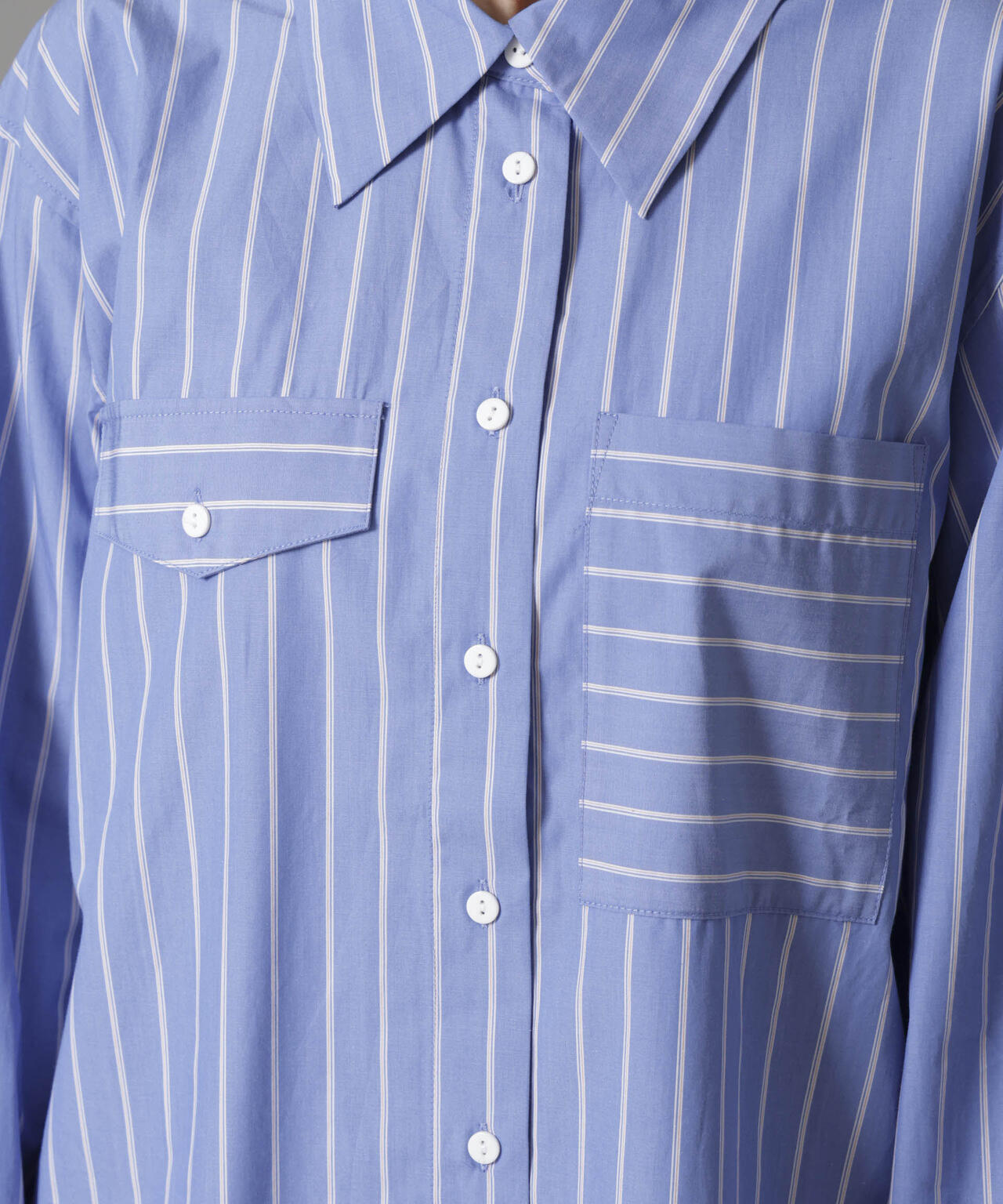 Baum und Pferdgarten / Striped Cotton Poplin シャツ