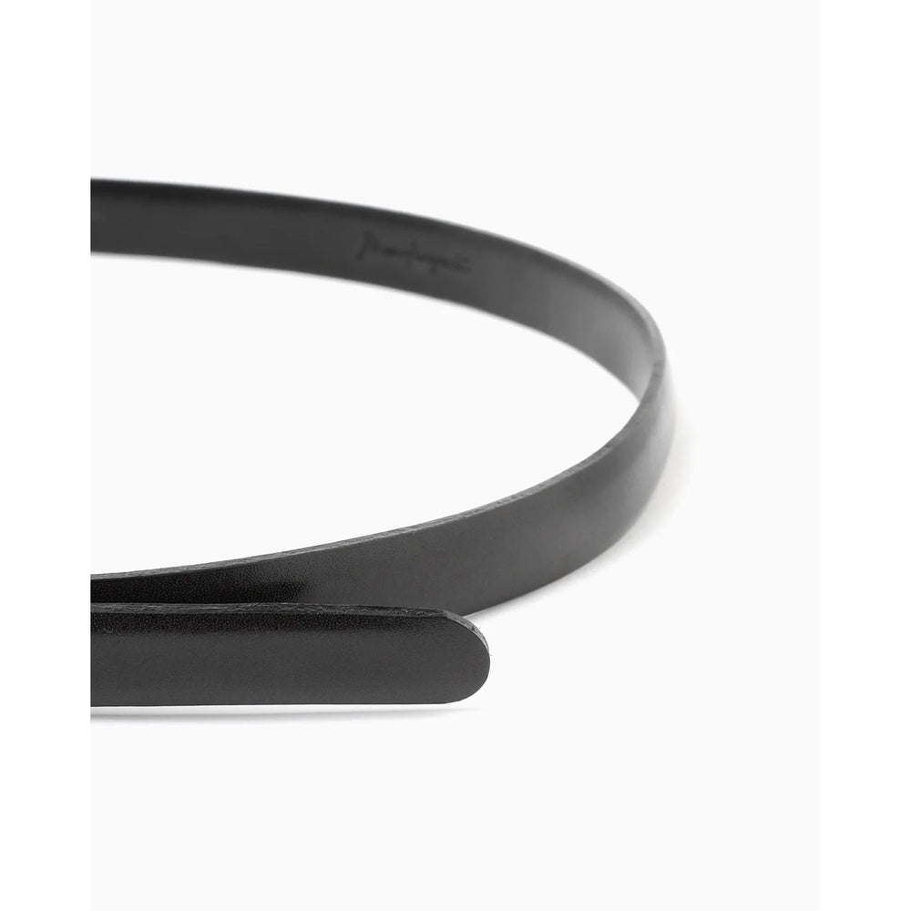 Cow Hide Leather Narrow Belt -BLACK- – OBLIGE