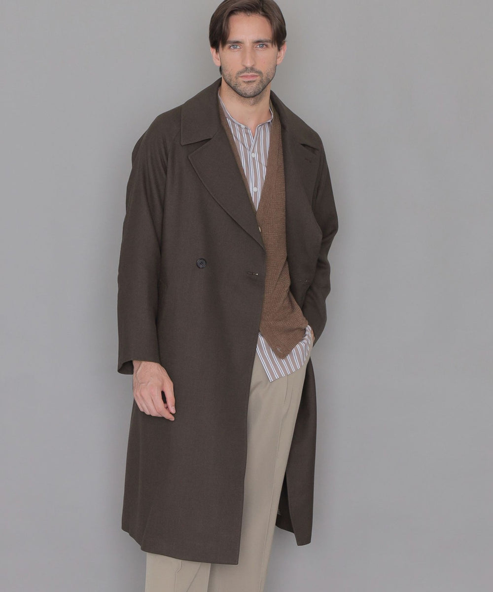 HADSTON DOUBLE】ウールシルクリバーダブルブレストコート(コート