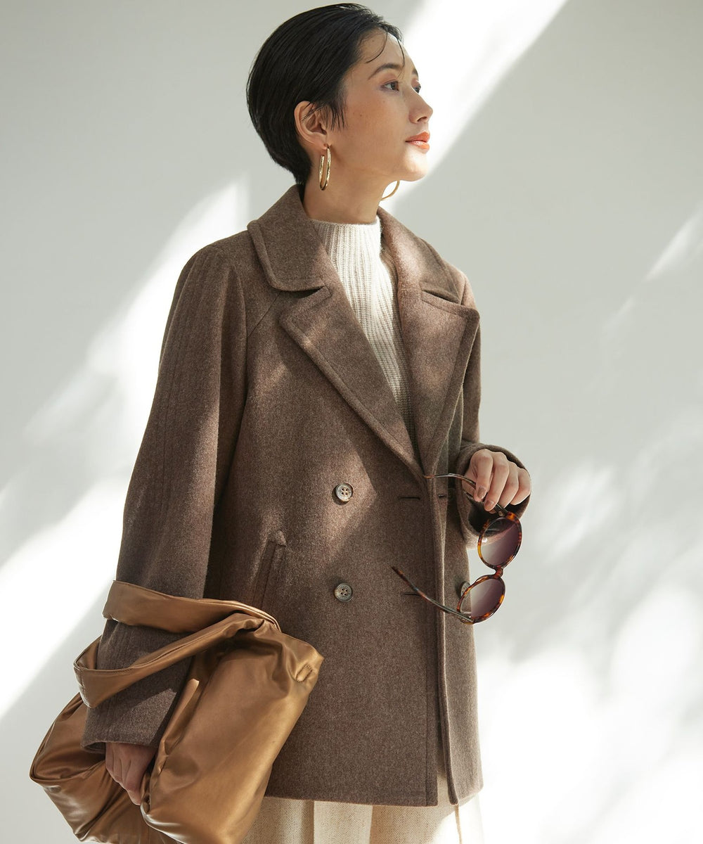 23AW＊Wings掲載＊ウールビーバーピーコート(コート)｜EVEX by KRIZIA