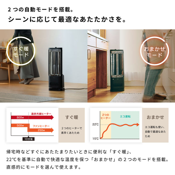 足元ファンヒーター付き 遠赤外線暖房機 にこポカ SH-FC151 | シロカ