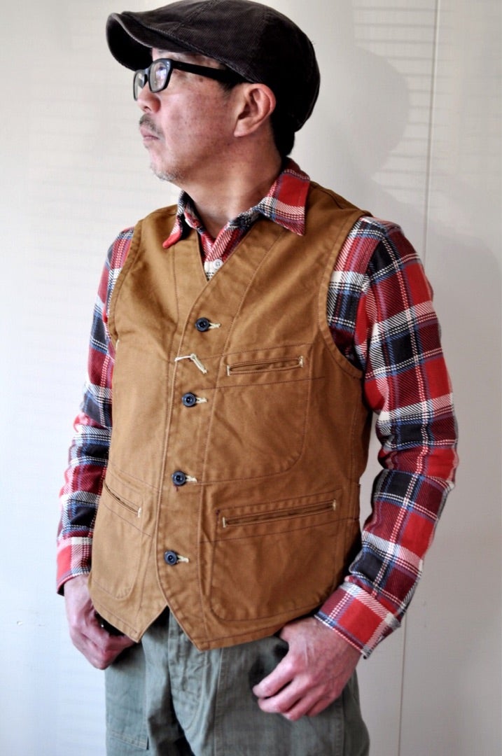 働く男の象徴 ブラウンダックワークベスト シュガーケーン | ブルー