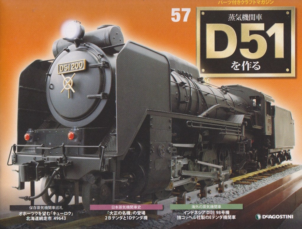 ディアゴスティーニパーツ付きクラフトマガジン蒸気機関車D51を作る