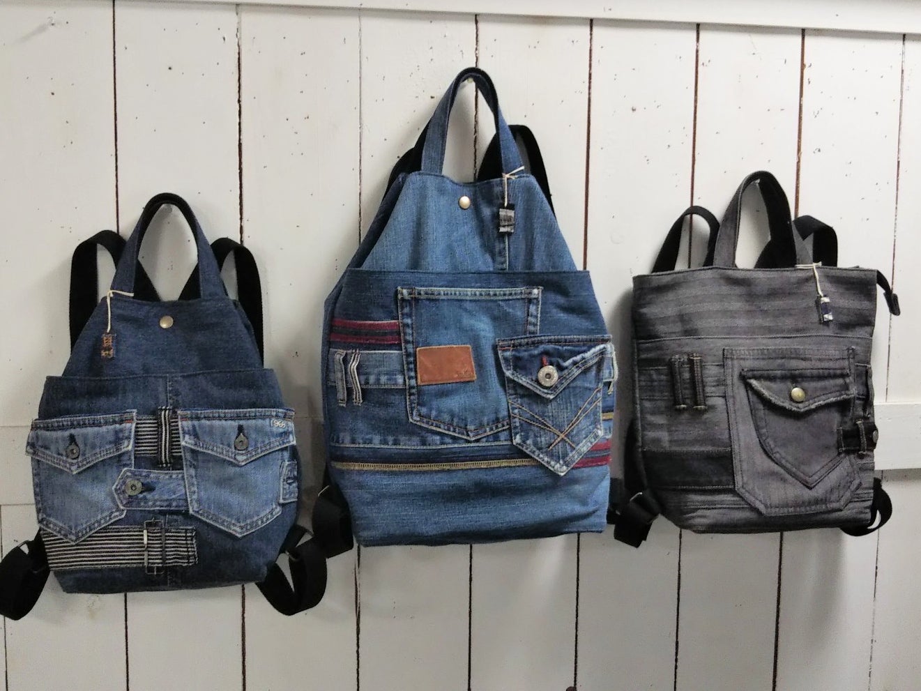 デニムリメイクのリュック | hand made MANO DONNA