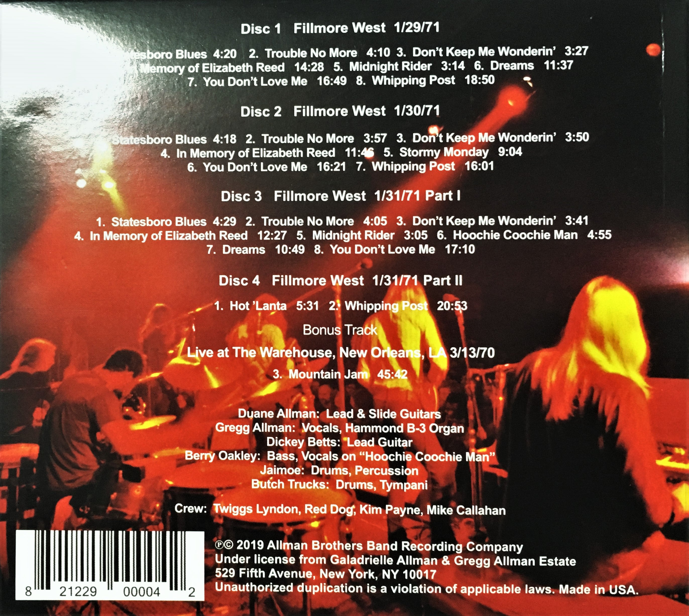 The Allman Brothers Band － Fillmore West '71 | cinnamon の音楽