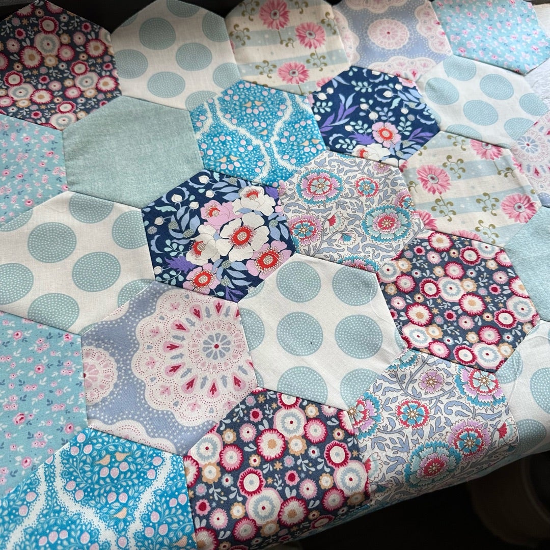 大きなヘキサゴンをミシンで♪ | パッチワークキルト ろーずどりーむ