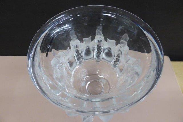 ラリック クリスタル LALIQUE ダンピエール DAMPIERRE 花瓶 花器 小鳥