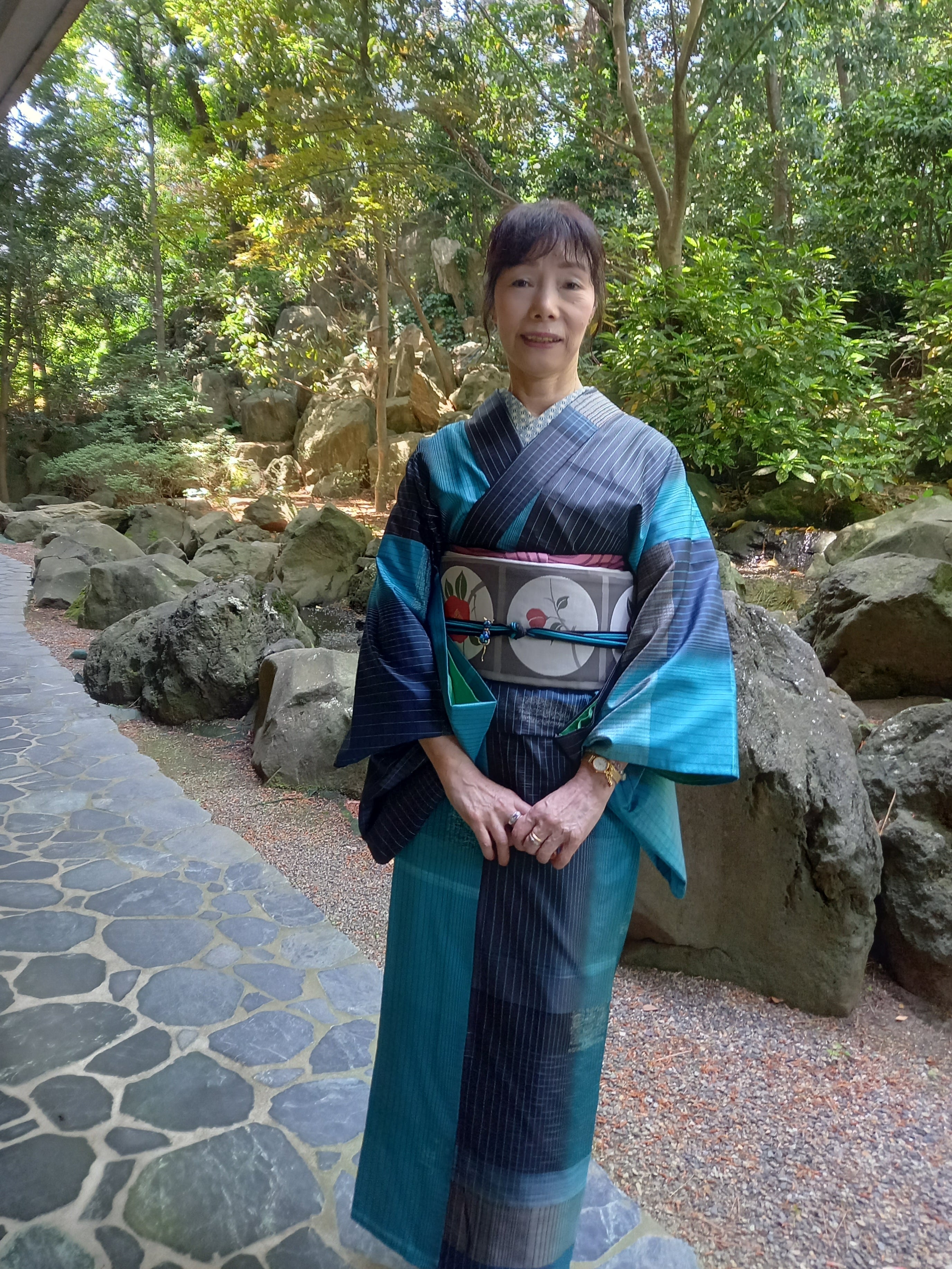 明石縮を着る、着物好きの集まりで | 60代を週1の着物で、ワクワクする