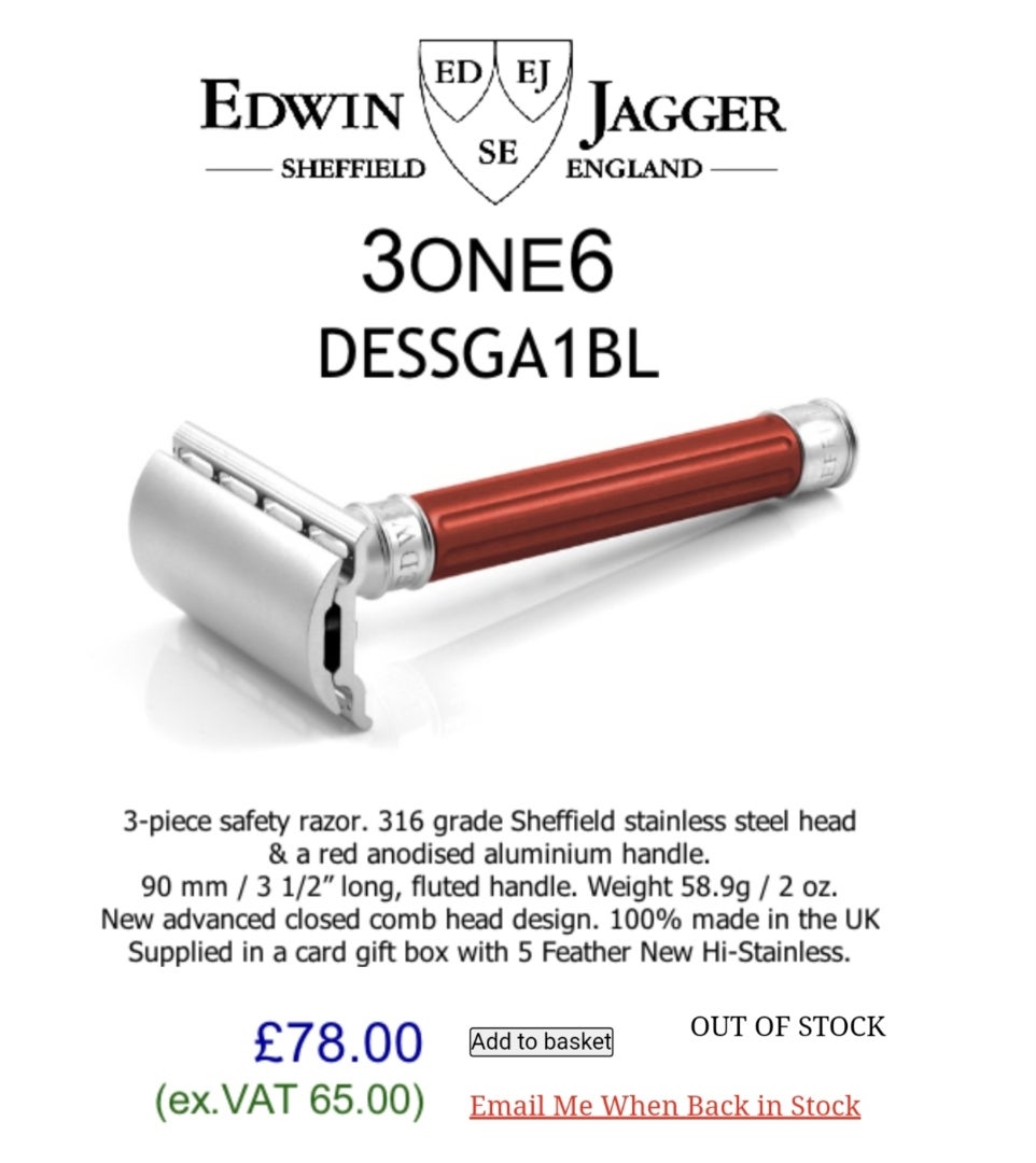 両刃カミソリ】Edwin Jagger 3 one 6 | もつごん 小魚を釣る？ 《小鮒