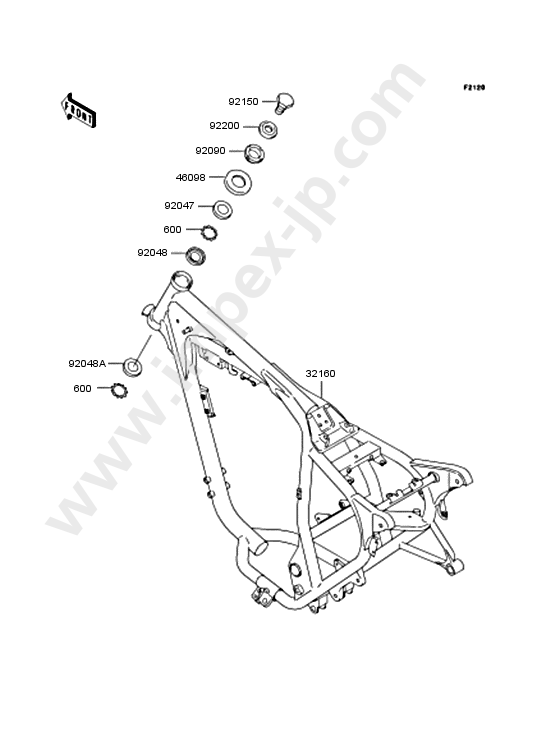 Frame for KAWASAKI BJ250-E3 1998 — IMPEX JAPAN