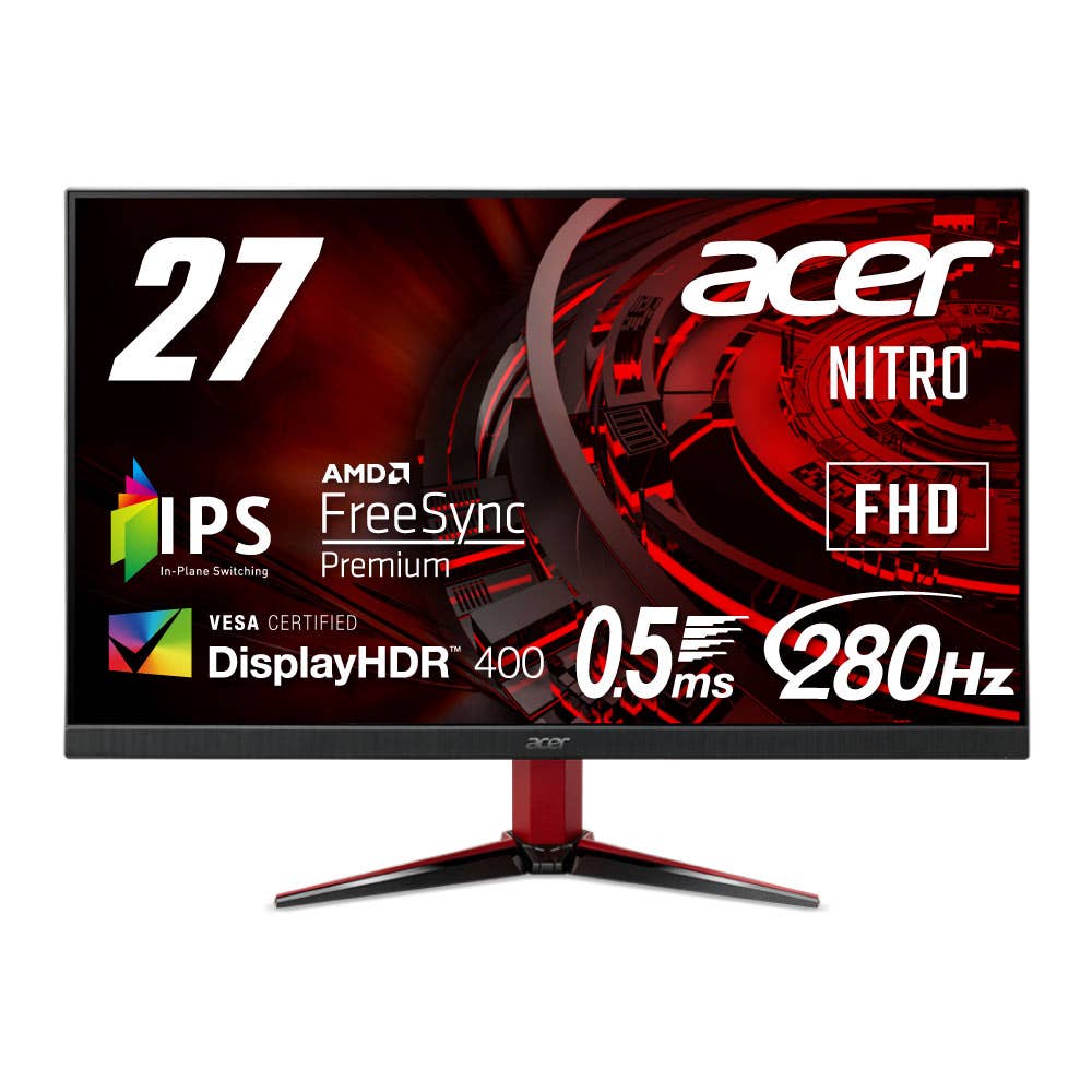 Acer Nitro ゲーミングモニター 27インチ フルHD IPS 280Hz 0.5ms
