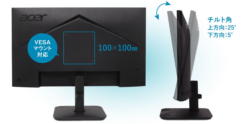 Acer モニター 23.8インチ IPS フルHD 144Hz 1ms(VRB) 非光沢 sRGB 99