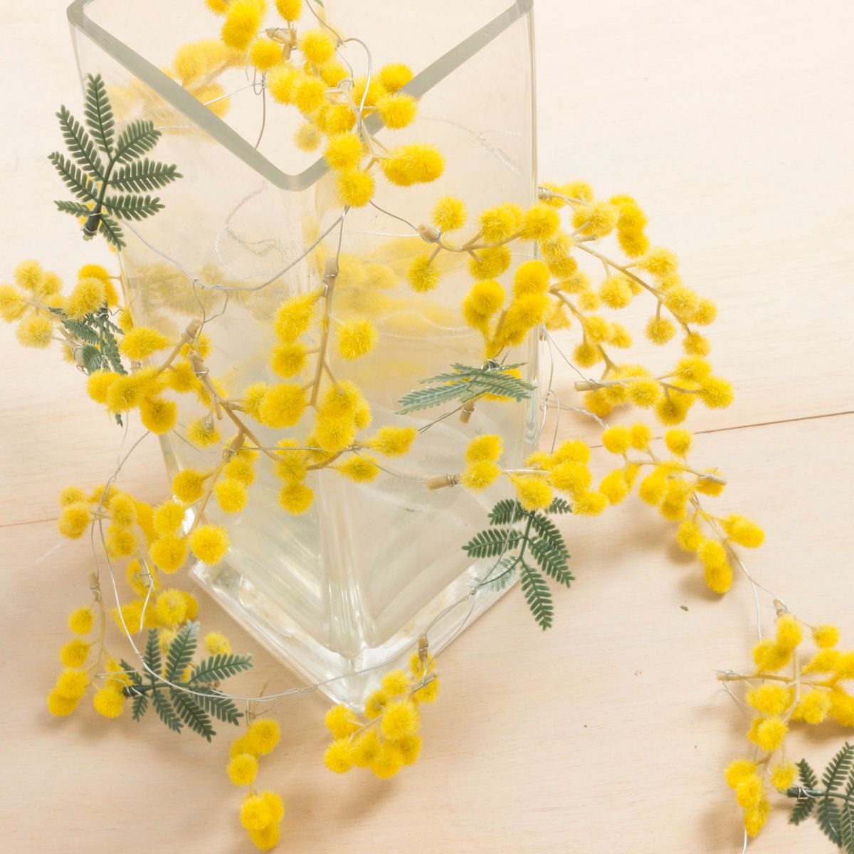 造花】アスカ/ミモザワイヤーガーランド イエロー/A-31555-10 - 花材