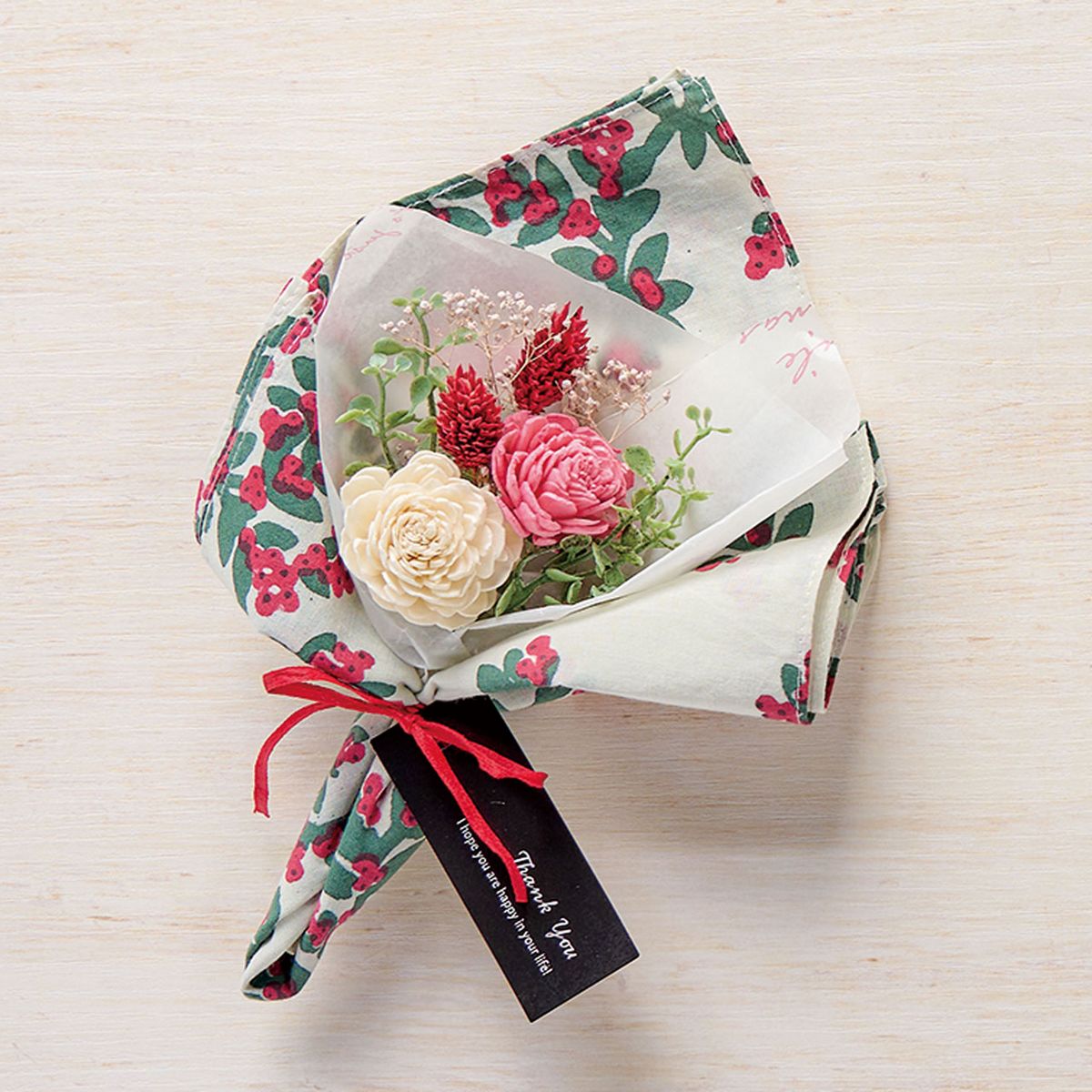 大特価◎【ドライ】東京堂/ソラフラワーハンカチブーケ #1 ホワイト