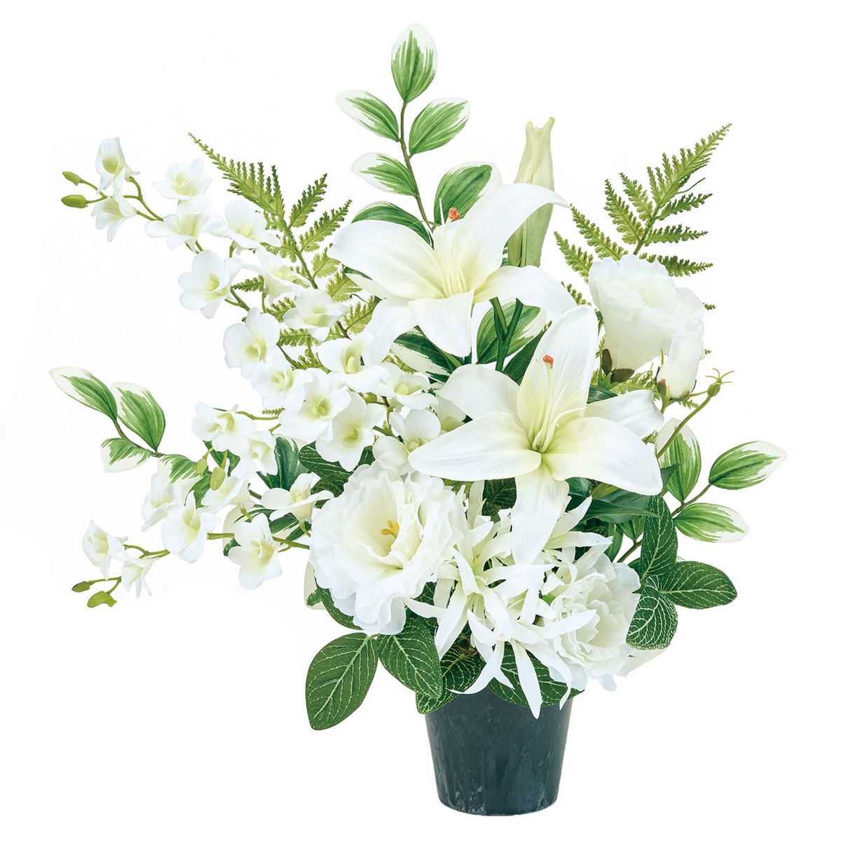 造花】東京堂/お供えカサブランカアレンジ 左用/ZA005468 - 花材通販は