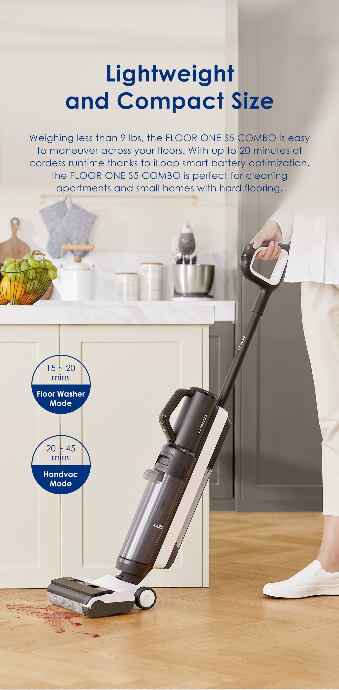 Tineco FLOOR ONE S5 Combo: All-in-One Cordless Floor Washer for