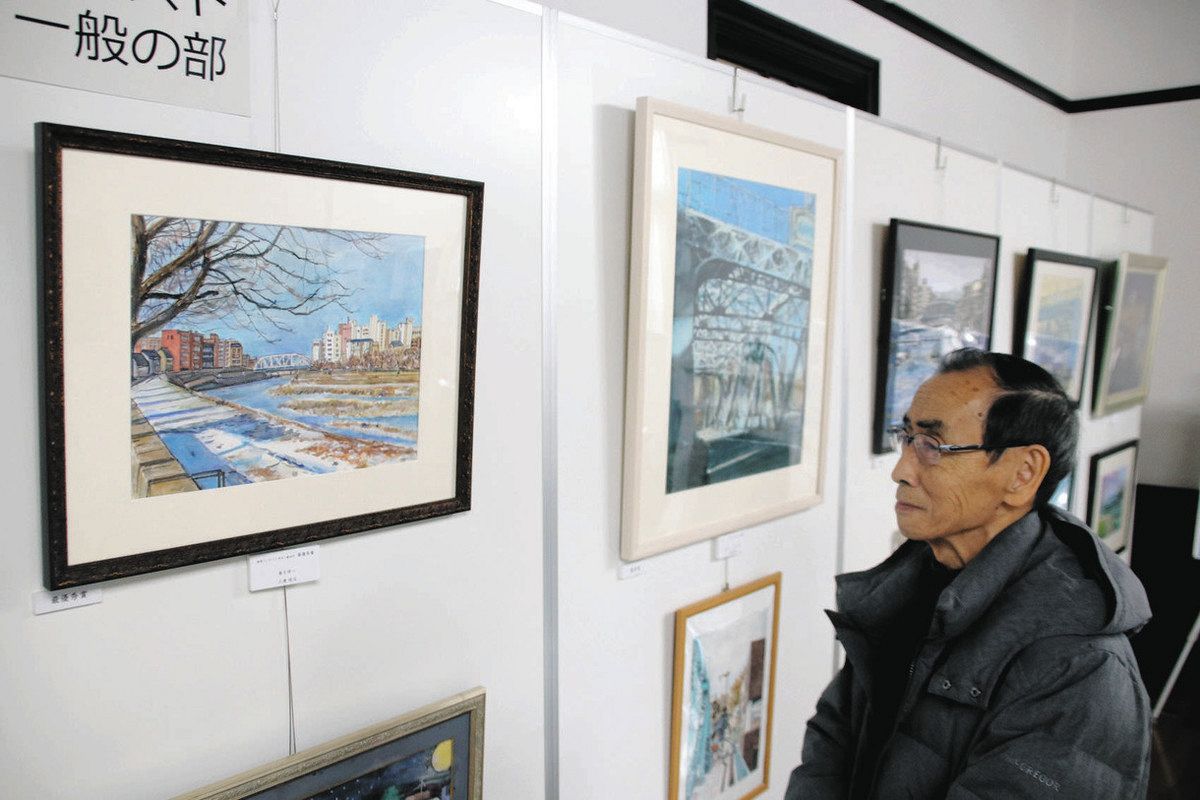 犀川大橋 情景切り取る 100周年コンテスト 絵画と写真展示：北陸中日
