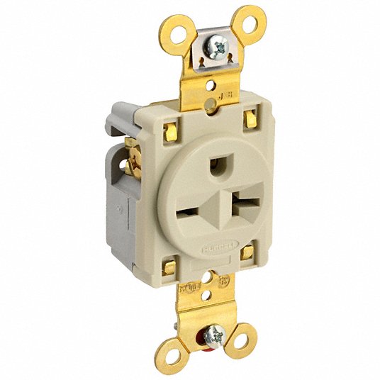 HUBBELL 20 A 250V AC Ivory Receptacle - 5Z833|HBL5461I - Grainger