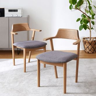 木製ダイニングチェア 2脚セット ファブリック座面 | 【公式】LOWYA