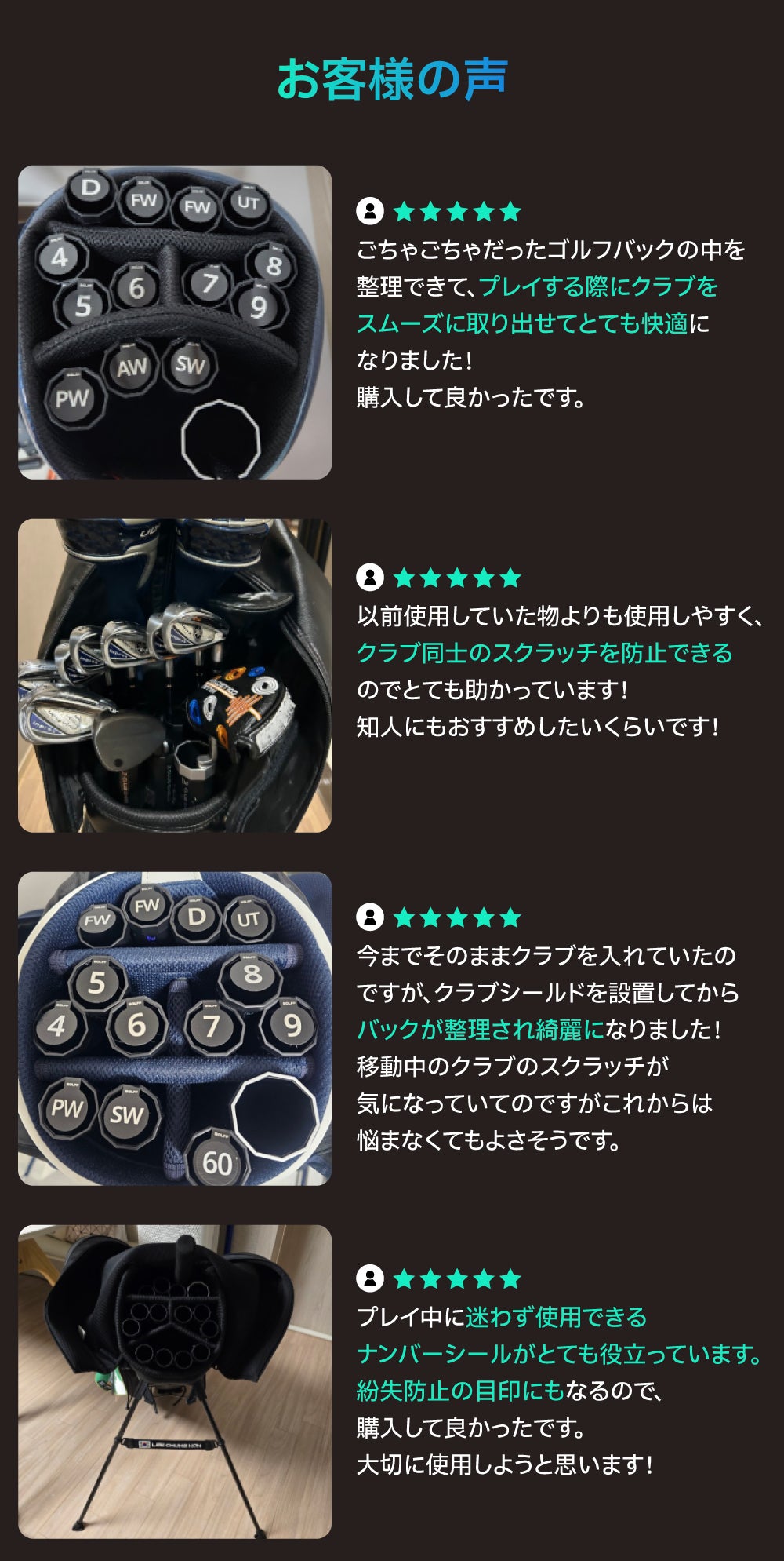 14本のクラブを個別に保護＆整理できるゴルフクラブケース！クラブ