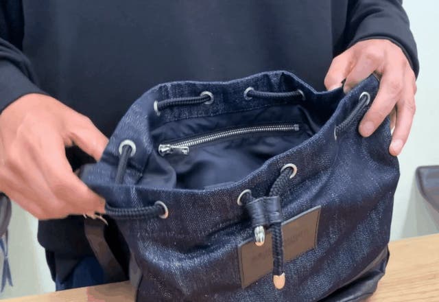 極上の和を日常に。岡山産シルバーデニムと本革レザーで実現した「巾着