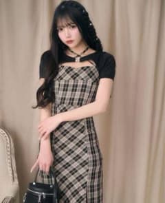 ミシェルマカロン アンサンブルチェックワンピース - メルカリ