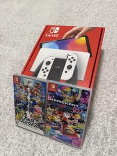 Switch有機ELホワイト本体＋マリカ8DX＋スマブラSP - メルカリ