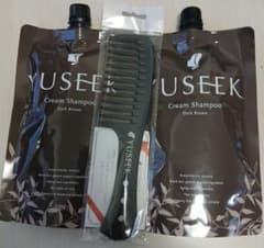 YUSEEK Cream Shampoo ダークブラウン 350g コーム付き - メルカリ