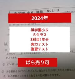 2024年】浜学園小6 Sクラス 3科目 1年分 復習テスト 算国理l - メルカリ