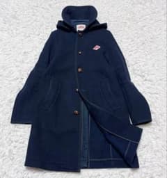 DANTON ウールモッサフード付きコート ミドル丈 ネイビー 34 - メルカリ
