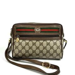 美品】グッチ ショルダーバッグ GGスプリーム シェリーライン PVC