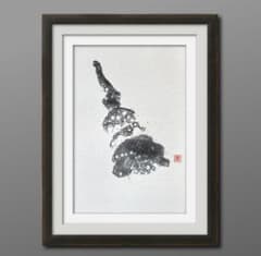 水墨画 墨絵 絵画 原画 バブルアート シャボン玉アート 抽象画 モダン