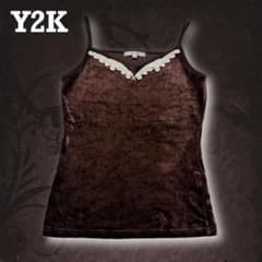 y2k 00s ベロア 平成ギャル キャミ ソール フェアリーグランジ 森