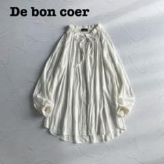 ✨極美品✨ドゥボンクール リボン 襟ギャザーブラウス サテン シフォン