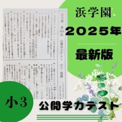 最新版 2025年 小3 浜学園 公開学力テスト 公開テスト 算数 国語