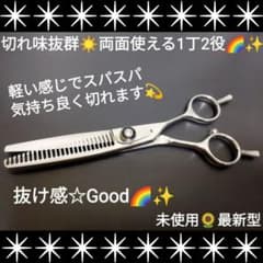 切れ味と抜け感の良いプロ用両面セニングシザー理美容師＆トリマー