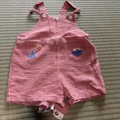 FAMILIAR 赤いチェック柄ロンパース 80 - メルカリ