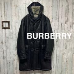 バーバリーブラックレーベル ムートン ダッフルコート L レザー
