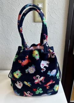 神崎恵×フェイラー ファンキーフォーチュン 巾着トートバッグ ネイビー