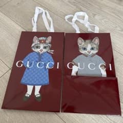GUCCI ヒグチユウコ 猫 コラボ ショッパー 紙袋 2枚セット - メルカリ