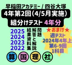 2026年最新】四谷大塚 組分けテスト 4年の人気アイテム - メルカリ