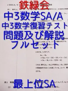 鉄緑会 H1MSA/A 高1数学 復習テスト 問題・解説セット 駿台 河合塾