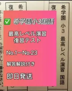 2026年最新】希学園 最高レベル 小3の人気アイテム - メルカリ