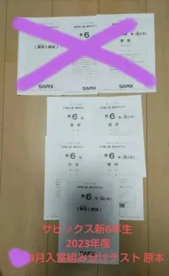2026年最新】サピックス 新6年組分けテストの人気アイテム - メルカリ