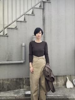 conteラップ チノ テーパードワイドパンツ辺見えみり