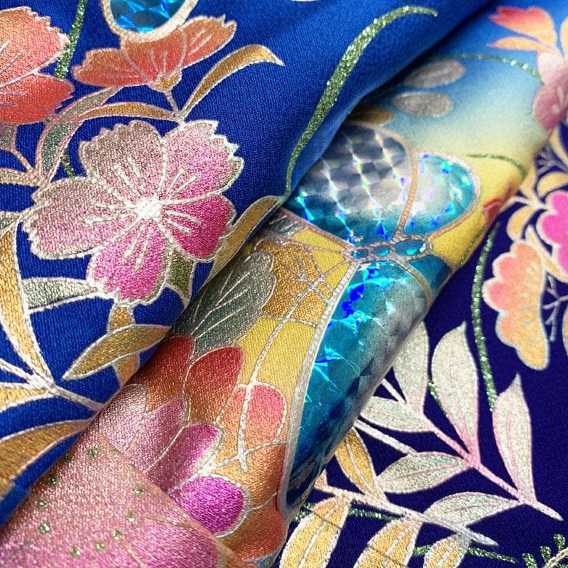 512w2☆引き振袖 掛下 ラメ装飾 金彩 比翼付☆美品 結婚式ブライダル