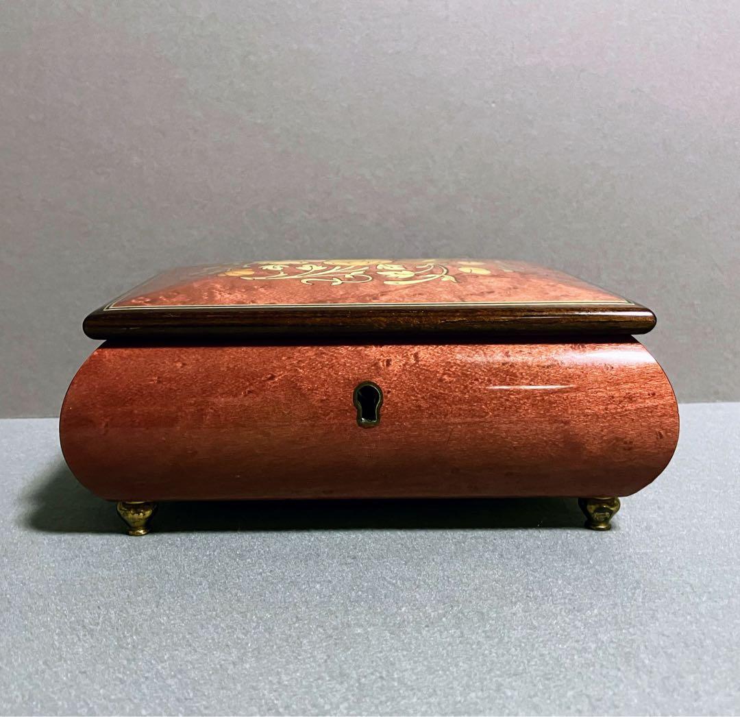 イタリア 象嵌細工 ジュエリーボックス オルゴール付き フラワー