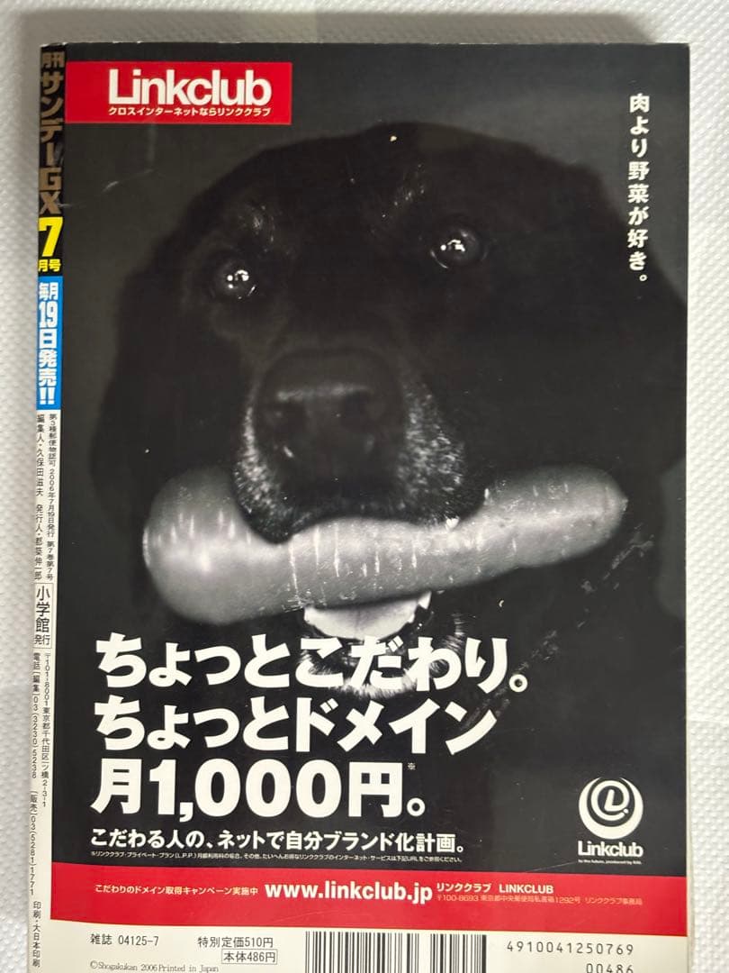 サンデーGX 2006年 7月号 貧乏姉妹物語 付録の着せ替えしおり付き