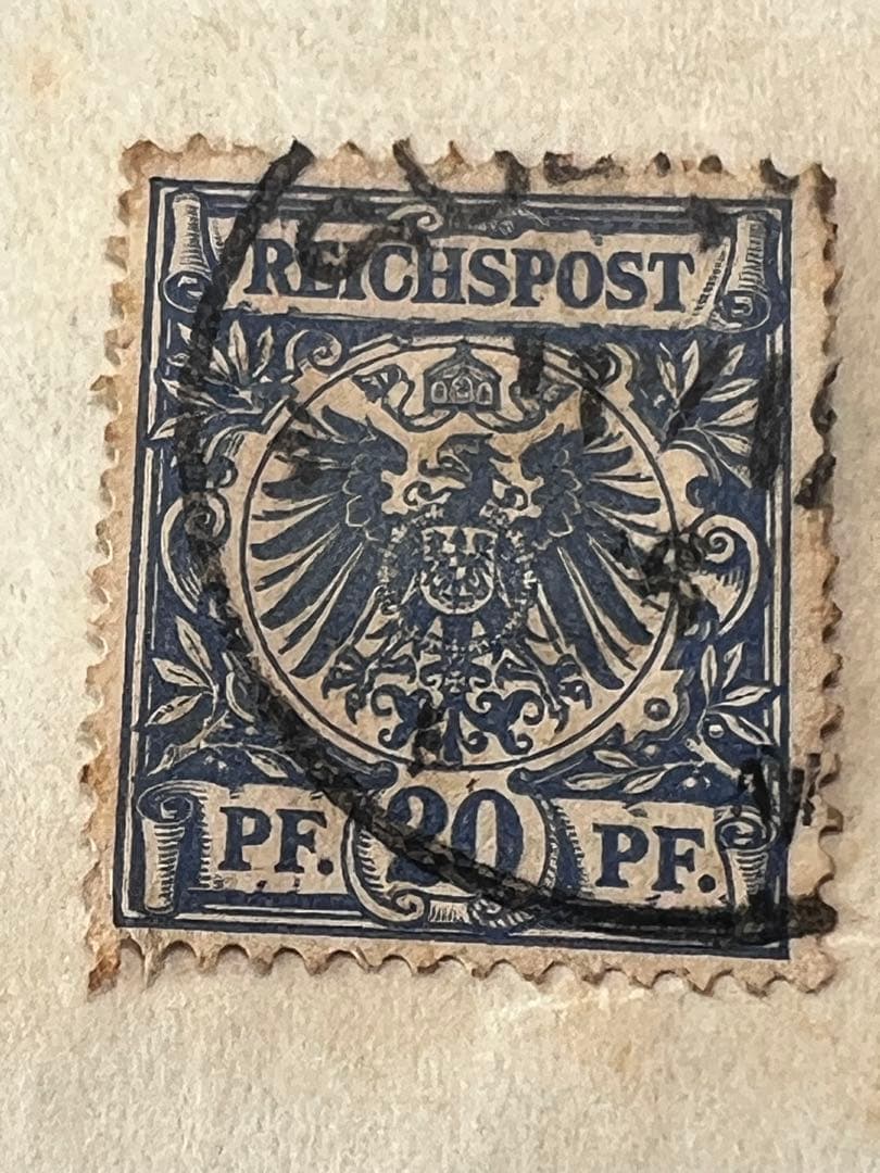 1889年ドイツ帝国切手 20PFライヒスアドラー ドイツで使用される鷲の